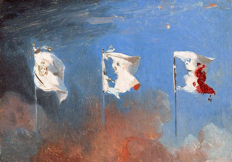 Леон Конье. Флаги (этюд времен Июльской революции 1830 года во Франции)