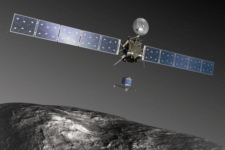Реконструкция высадки зонда Philae на поверхность кометы