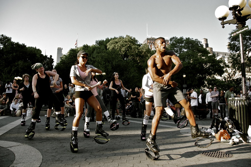 Fitness with Kangoo Jumps in Fili Park