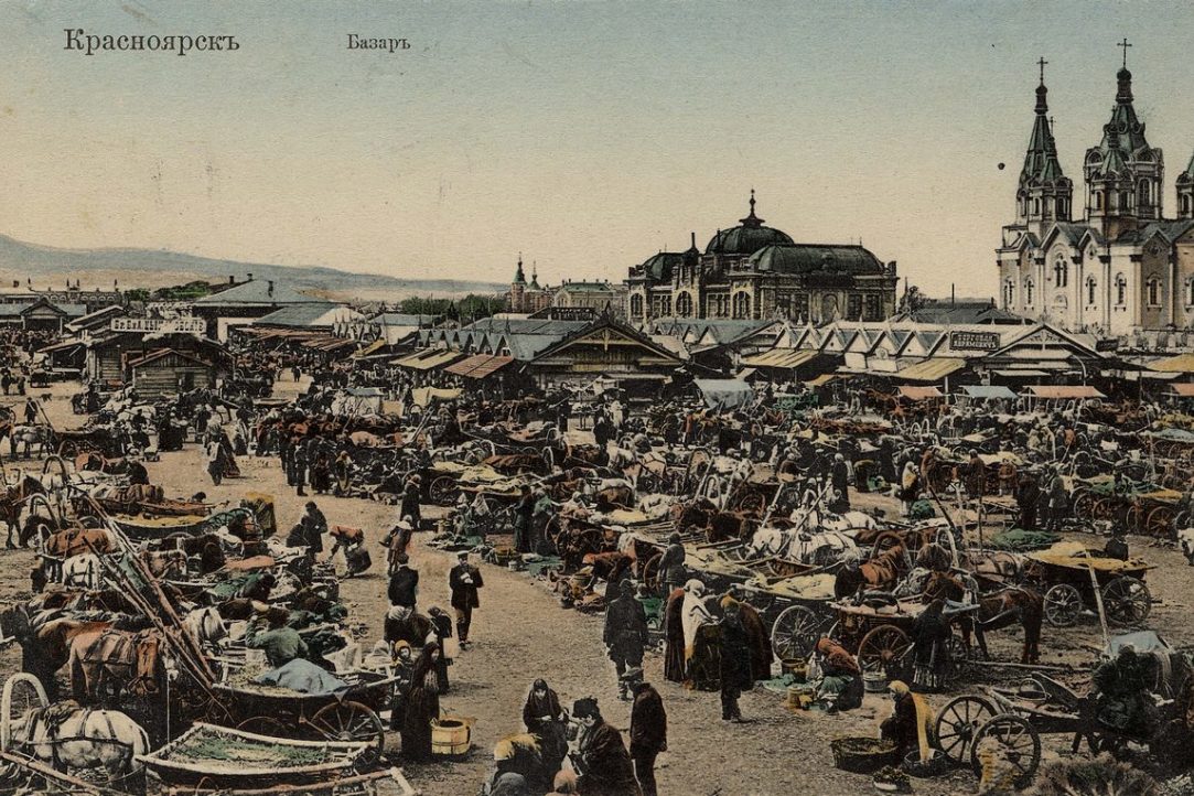 New Bazaar Square in Krasnoyarsk, 1911