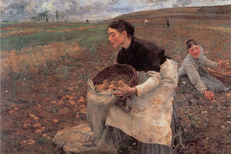 Октябрь. Сбор картофеля, 1878, Жюль Бастьен-Лепаж