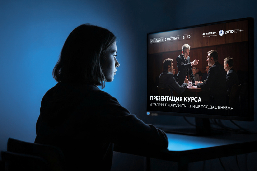 О самообладании и профессиональной выдержке — новый курс ДПО «Публичные конфликты. Спикер под давлением» Иллюстрация к новости: О самообладании и профессиональной выдержке — новый курс ДПО «Публичные конфликты. Спикер под давлением»