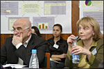 На сессии "Глобальный мониторинг предпринимательства и Россия" 5 апреля 2007 г. Научный руководитель ГУ-ВШЭ Евгений Ясин и Татьяна Алимова (ГУ-ВШЭ)