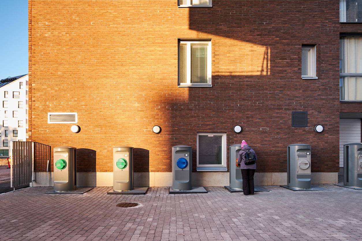 Waste separate bins in Helsinki